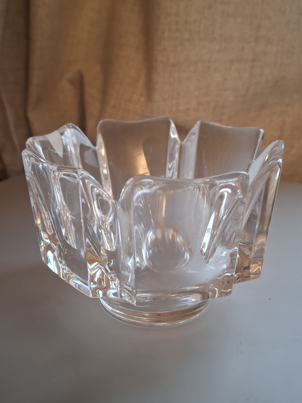 4.5"  Vintage Orrefors Sweden Crystal Bowl Sculpted Glass Candy Dish Home Decor - Picture 2 of 8